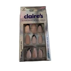 Claire-s Pink and Tan Nails