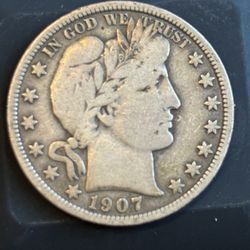 1907 Barber Half Dollar – Original U.S. Silver Coin