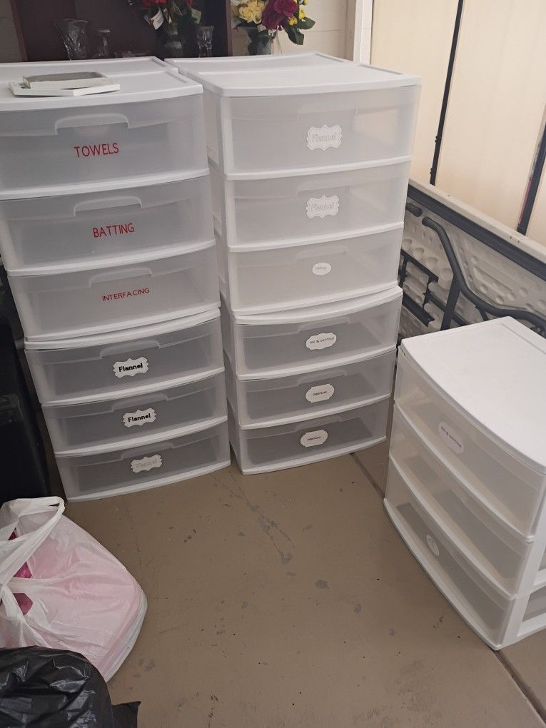 Sterilite 3 Drawer Plastic Storage Chests 5$