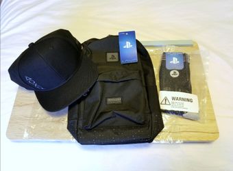 BUNDLE PlayStation 5 Launch Collection Apparel, Backpack, Hat, & Socks PS5