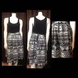 Black/White Printed Skirt Only