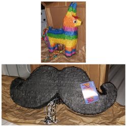 Mustache and/or Rainbow Donkey Pinatas