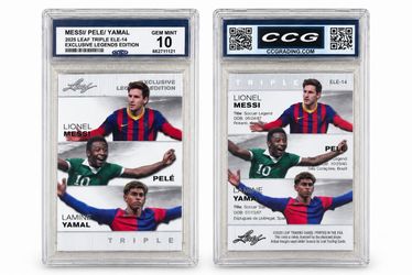 2025 Leaf Triple Messi Pele Lamine Yamal ELE-14 Exclusive Legends CCG 10