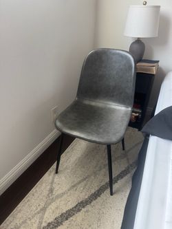 Dining Chair Set - Faux Leather - Grey