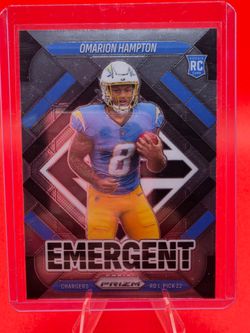 2025 Panini Prizm Emergent Rookie Silver Prizm Omarion Hampton #9 Chargers NFL