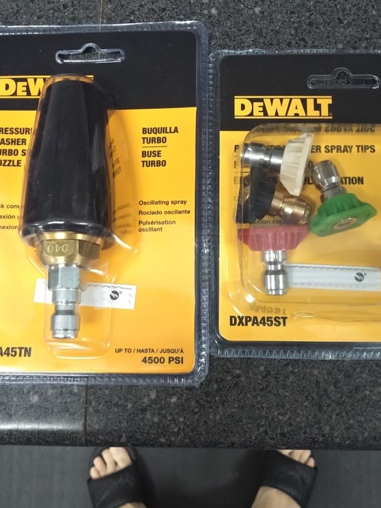 Brand New Dewalt Pressure Washer Turbo Spray Nozzle And Pressure Washer Spray Tips $50 Firm