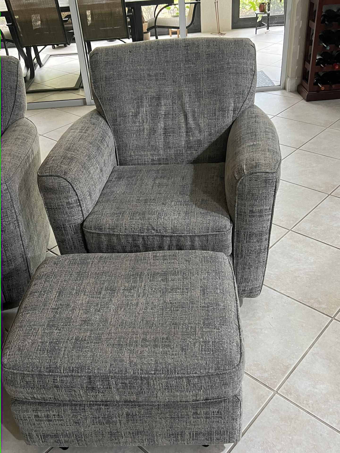 2 Chairs and 2 Ottoman (Ashley Aterburm Swivel Accent Chair & Ottoman set)