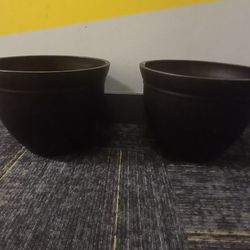 2pc. Flower Pot Set- Brown