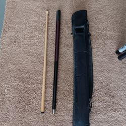 Pool Cue With Case - Omallys Canadian Maple