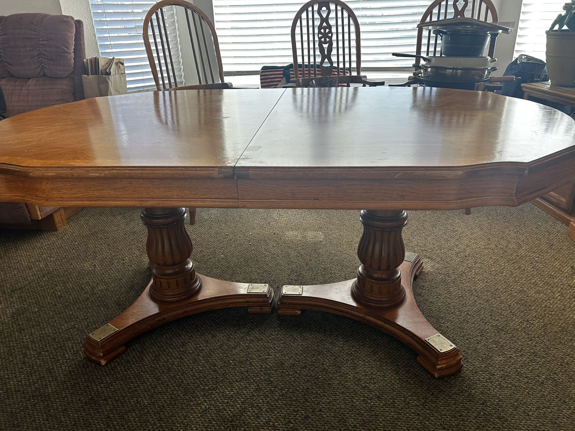 Solid Wood Dining Table With 5 chairs