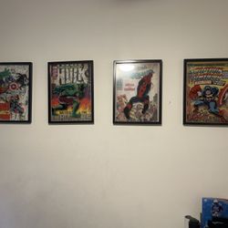 framed Marvel comic cover prints/reproductions