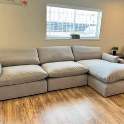 New ⛰️$10 Down Payment Finance ✳️Elyza Gray 3 Piece Sectional with Chaise 