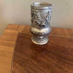 Vintage silver pedestal cup unique rare home decor 