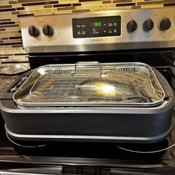 Cusimax Electric Portable Indoor Smokeless Grill color black 