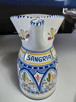 Hand-Painted Ceramic Sangria Pitcher