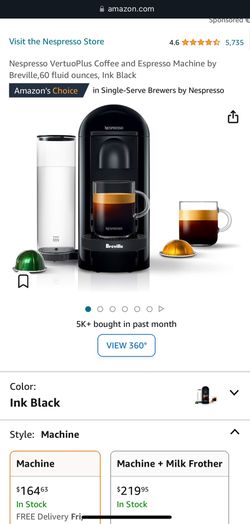 Nespresso VertuoPlus Coffee and Espresso Machine by Breville,60 fluid ounces, Ink Black