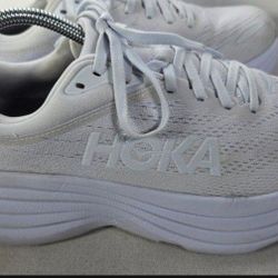 Hoka One - One Bondi 8 Ether Illusion Shoes.  Color White.  Size  (Women'S 9.5).  Color Cream.  Size Women's  9.5.  Pre-Owned. 