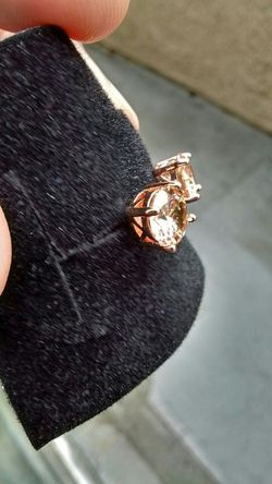 Rose gold plated yellow crystal earrings