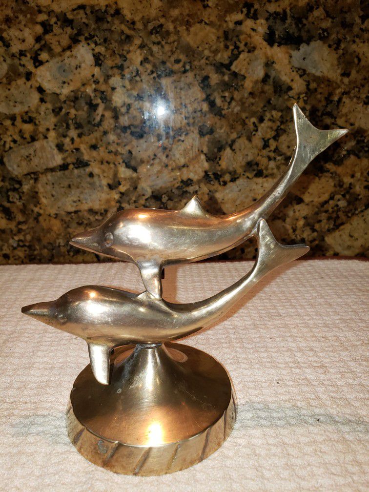 Brass Double Dolphins on base
