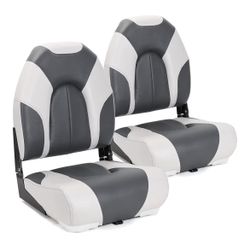 NEW IN BOX - Deluxe Marine High Back Folding Boat Seat,Stainless Steel Screws Included