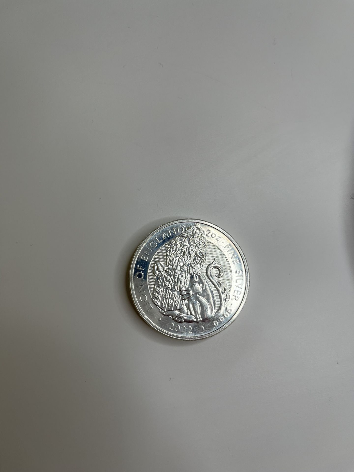 2022 British Royal Mint Lion 2 Oz Silver Coin 