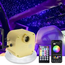 AMKI 16W Twinkle Sound Mode RGBW Light Source Engine Driver Remote/APP Control Starlight Box Motor for Fiber Optic Star Ceiling Light Kit