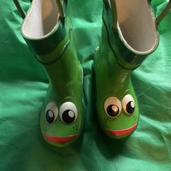 Western Chief kids Rain boots green frog sz 9