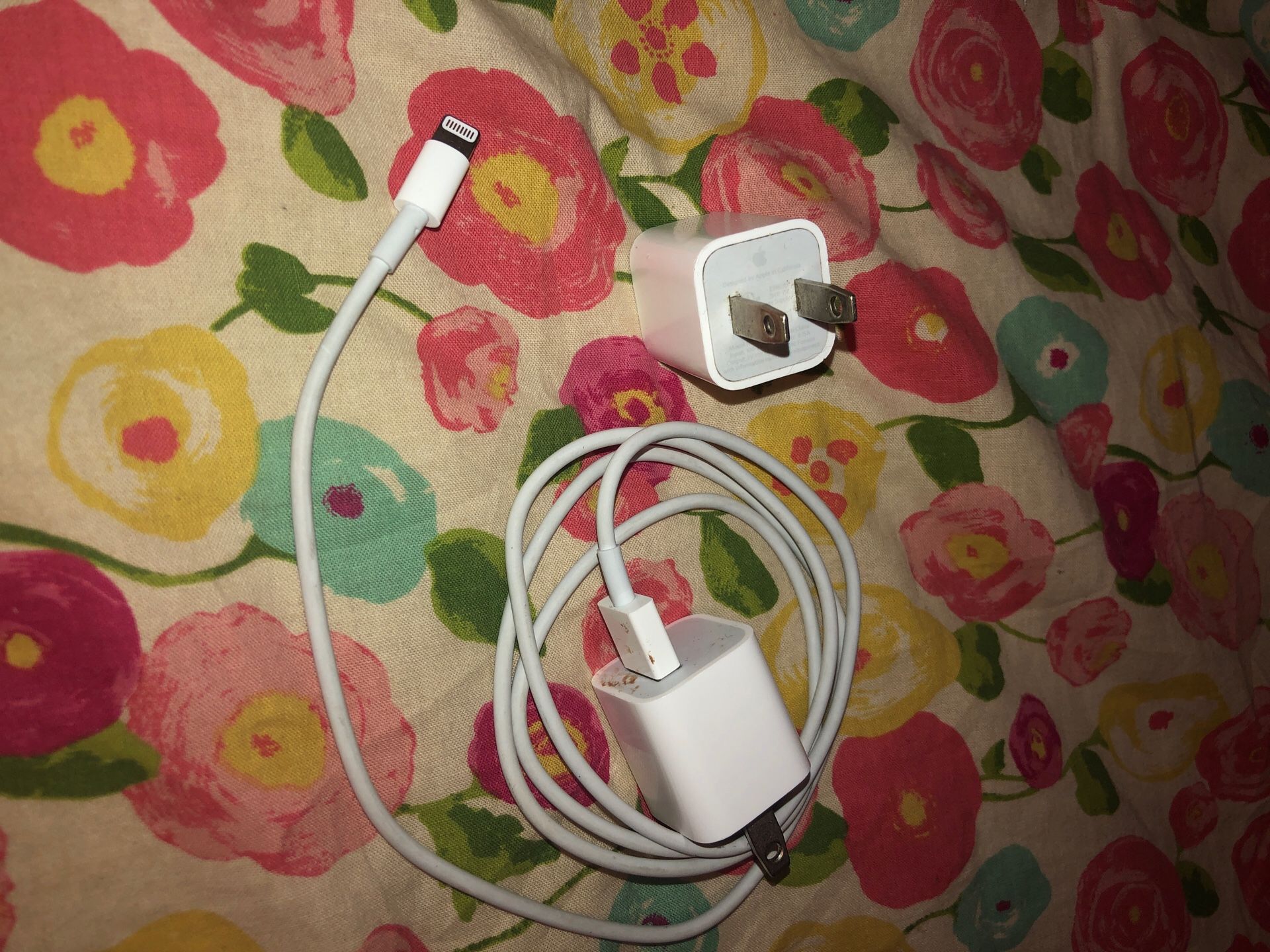 1 iPhone Wire and 2 Apple Power Adapters