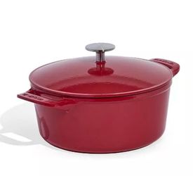 New  Enameled Cast Iron 5.5-Quarts Round Dutch Oven with Lid Red - ⚠️ please see pictures and description