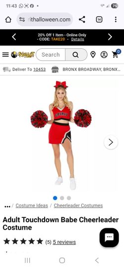 Adult Touchdown Babe Cheerleader Costume