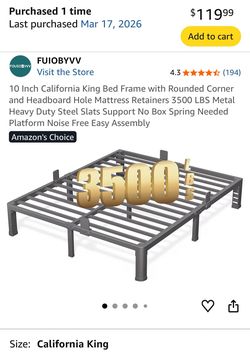 King Metal bed frame