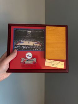 Sixers Final Spectrum Game Used Floor Plaque