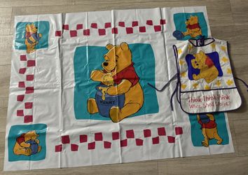 Vintage Pooh Mat And Pooh Painters Apron