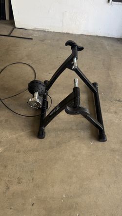 Exercise Bike Trainer - Indoor Bicycle Training Stand With Quiet 5-Level Magnetic Resistance and Front Wheel Riser Block by B