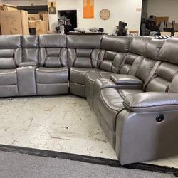 New Gray Power Recliner Sectional Couch includes Free Delivery