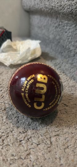 SG CLUB Red Test New Ball. Leather Ball. Genuine Alum Hide , Hand Crafted Junior Size