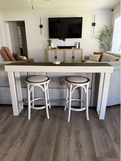 Sofa Bar Table with Two Stools