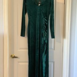 Green Velvet Dress, Size M