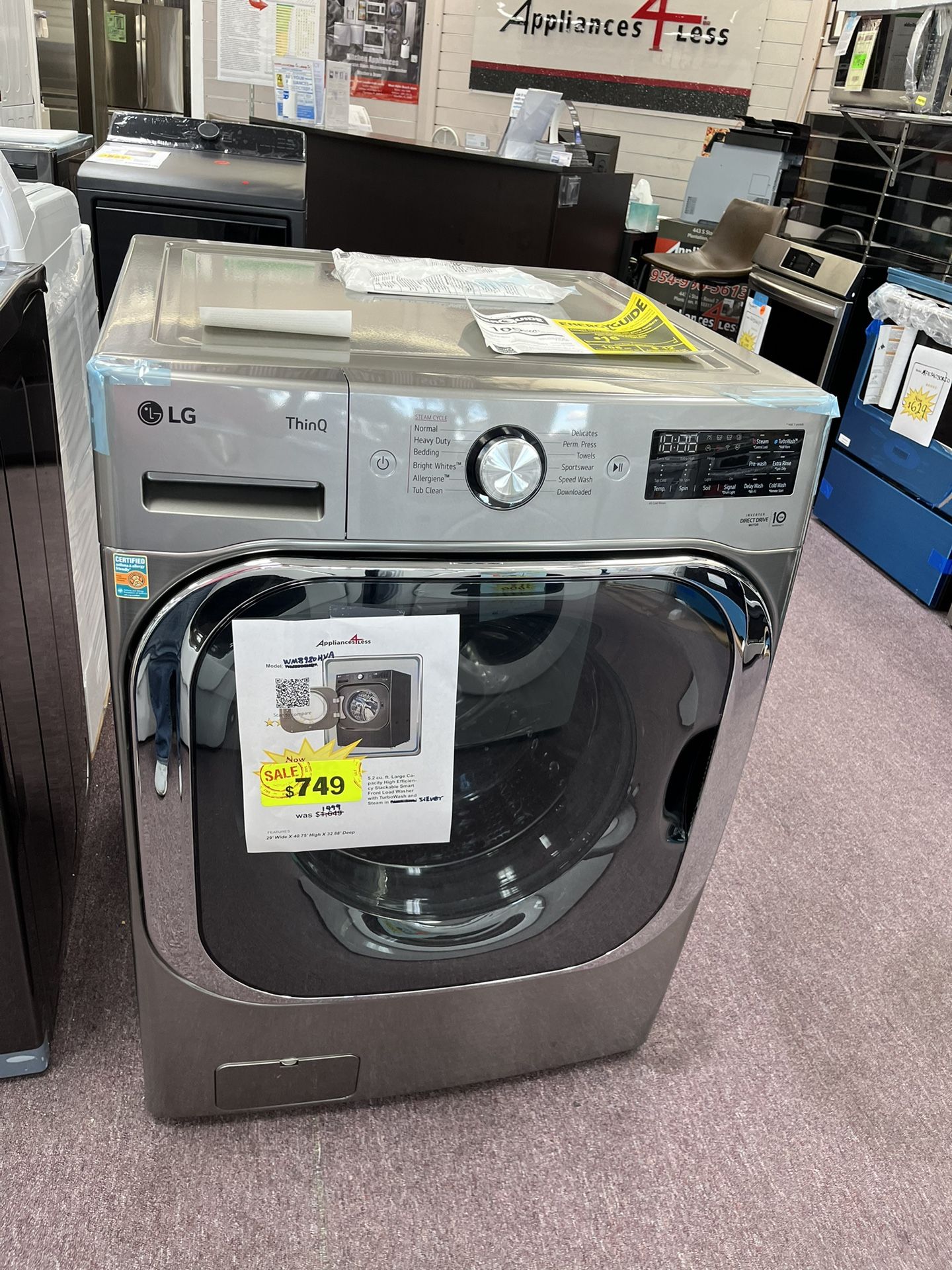 Washer, 29β Wide LG Open Box Washer With Warranty
