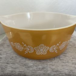 Vintage Pyrex Bowl Butterfly Gold Pattern