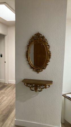 Vintage gold wall mirror