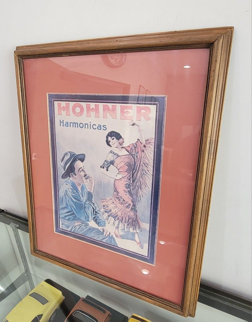 Vintage M. Hohner Harmonicas Art Poster (By F. Reils) 1900's