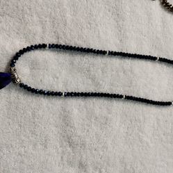 Blue Crystal Necklace W/Pendant