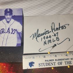 MAURICE PEATROSS SIGNED INDEX CARD "1944-47 NMLB" - NEGRO LEAGUER 4x6 w/coa