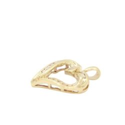Women's 14K Yellow Gold Diamond Cluster Heart Pendant .25 Ct Large Charm #31812