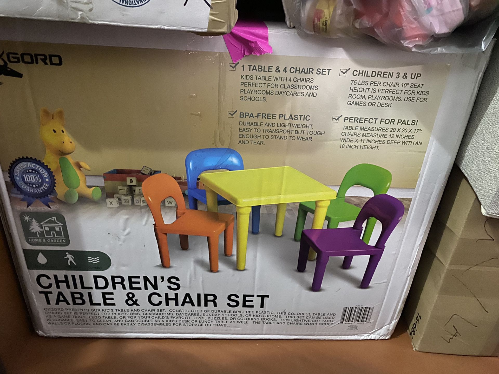 Children’s table and chair set
