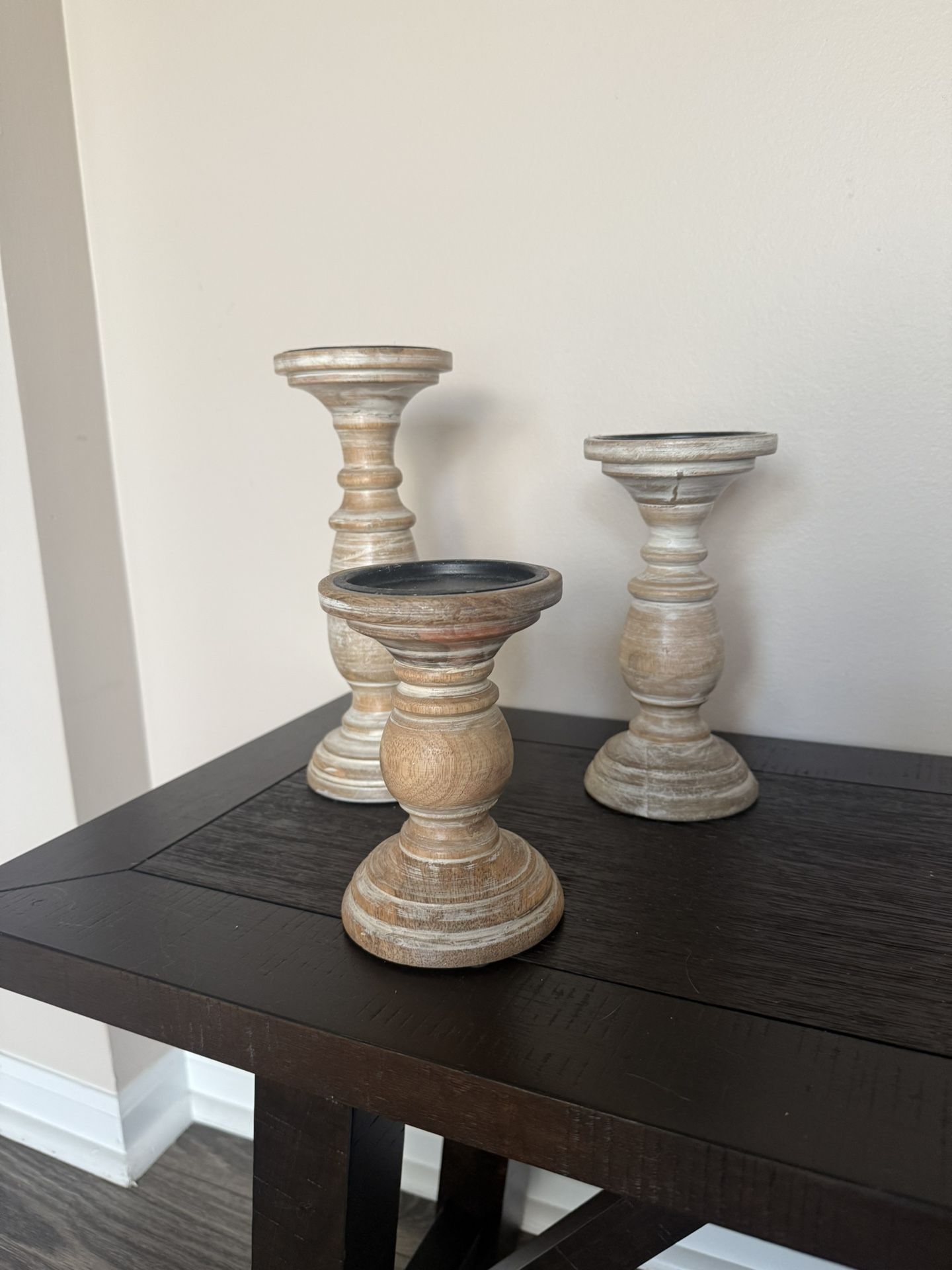 Rustic Candle Holders - Set of 3 