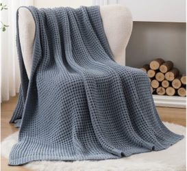 Blue Grey Throw Blanket