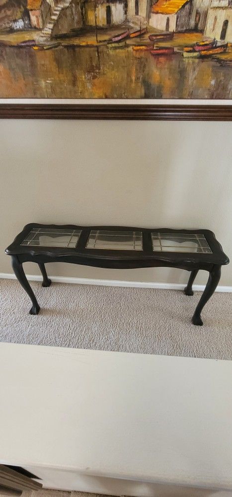 Entry Table/ Wood And Glass