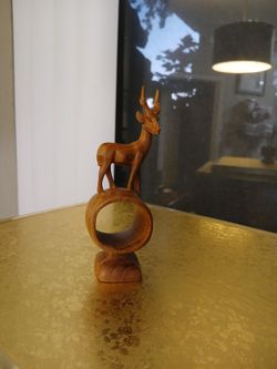 Carved Antelope napkin holder
